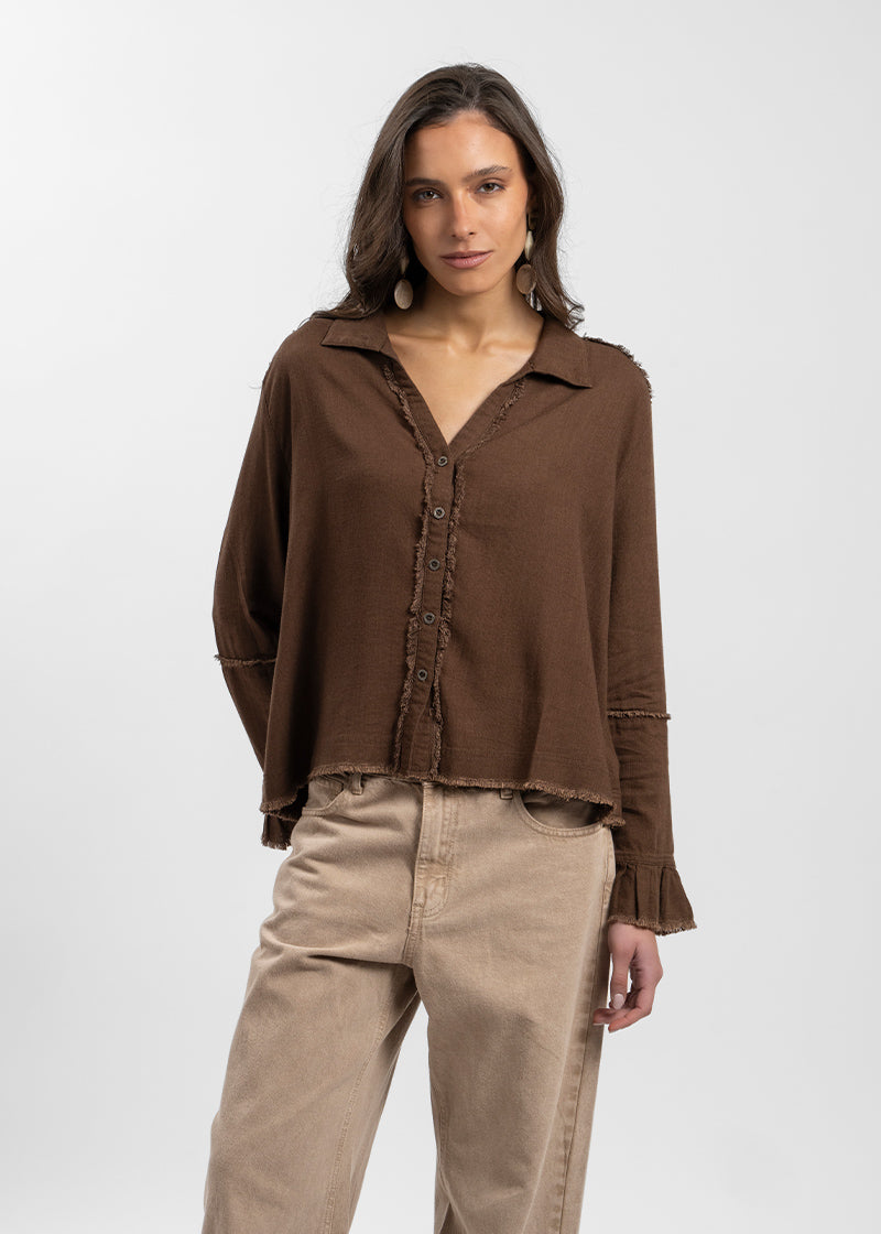 BLUSA SOLE Lino chocolate