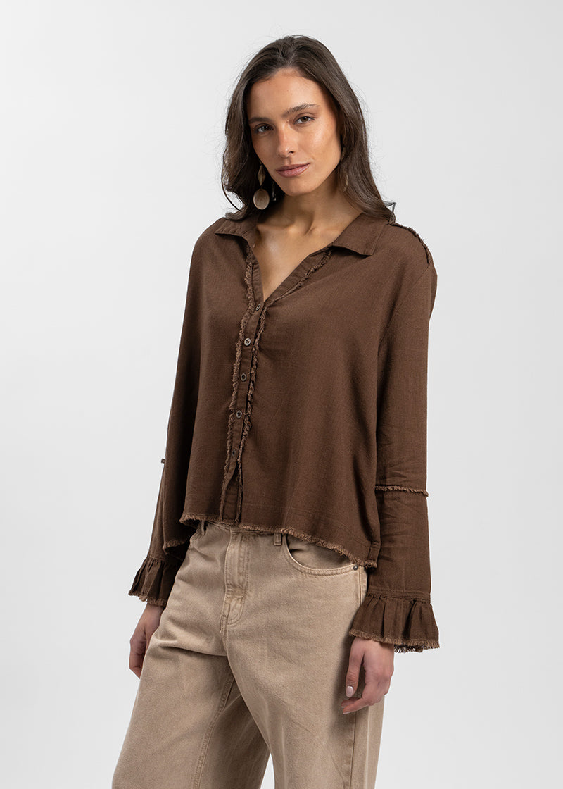 BLUSA SOLE Lino chocolate