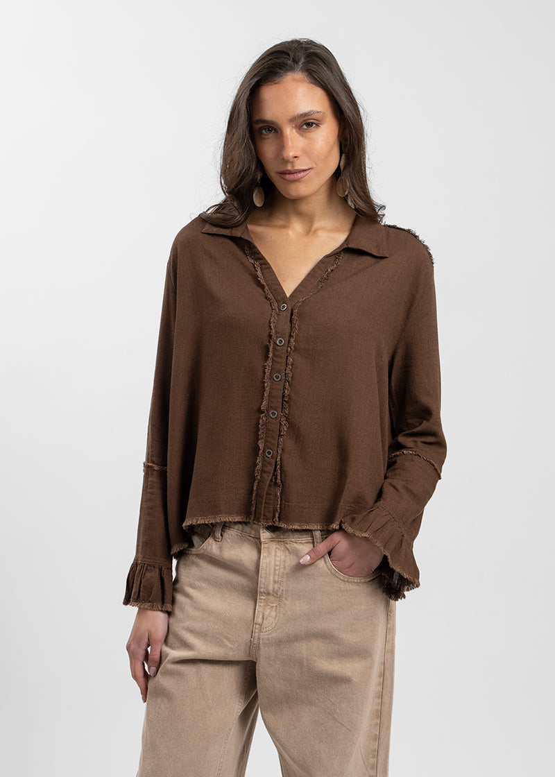 BLUSA SOLE Lino chocolate