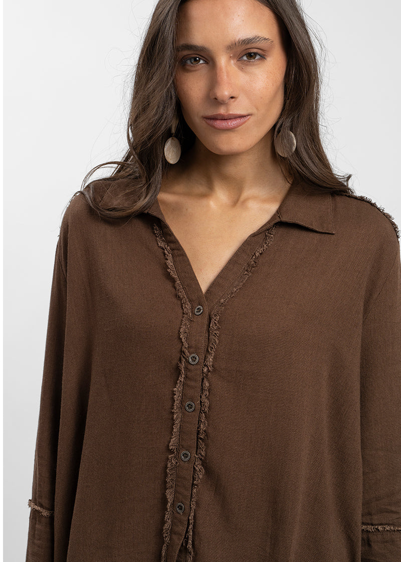 BLUSA SOLE Lino chocolate
