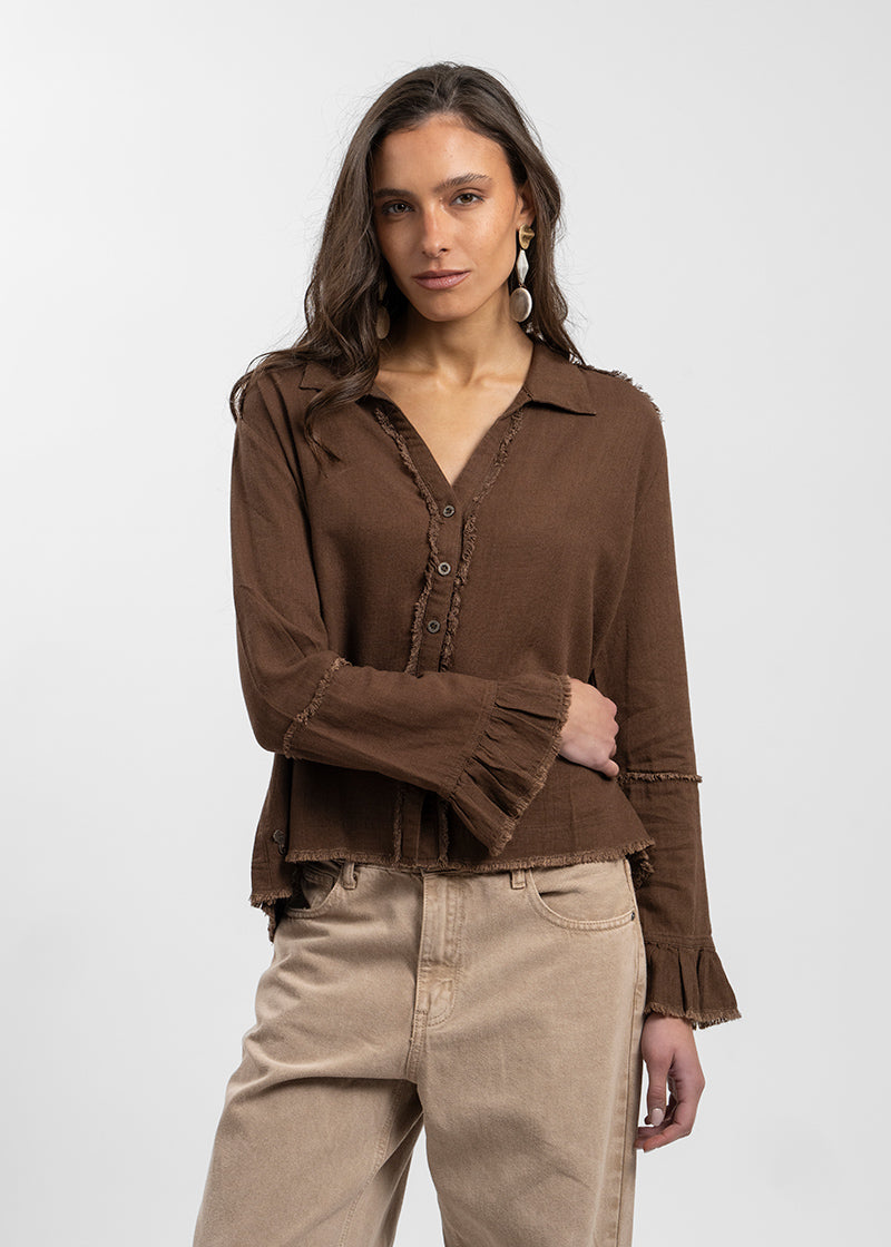 BLUSA SOLE Lino chocolate