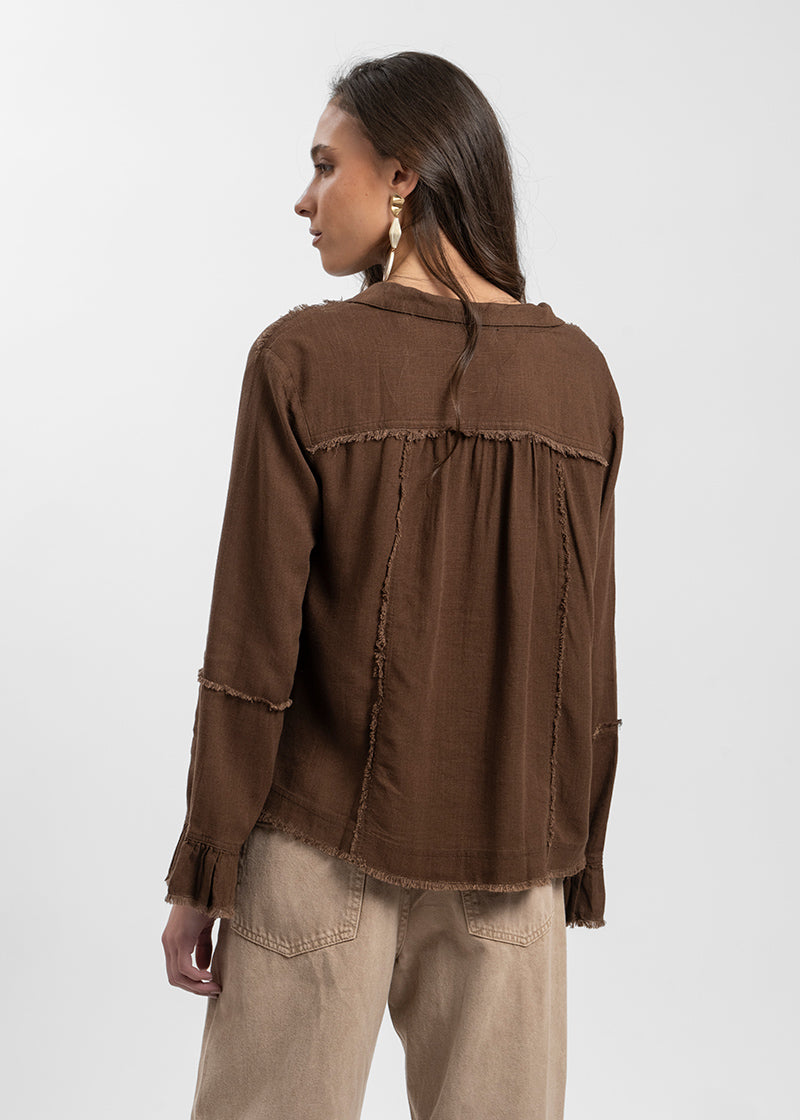 BLUSA SOLE Lino chocolate