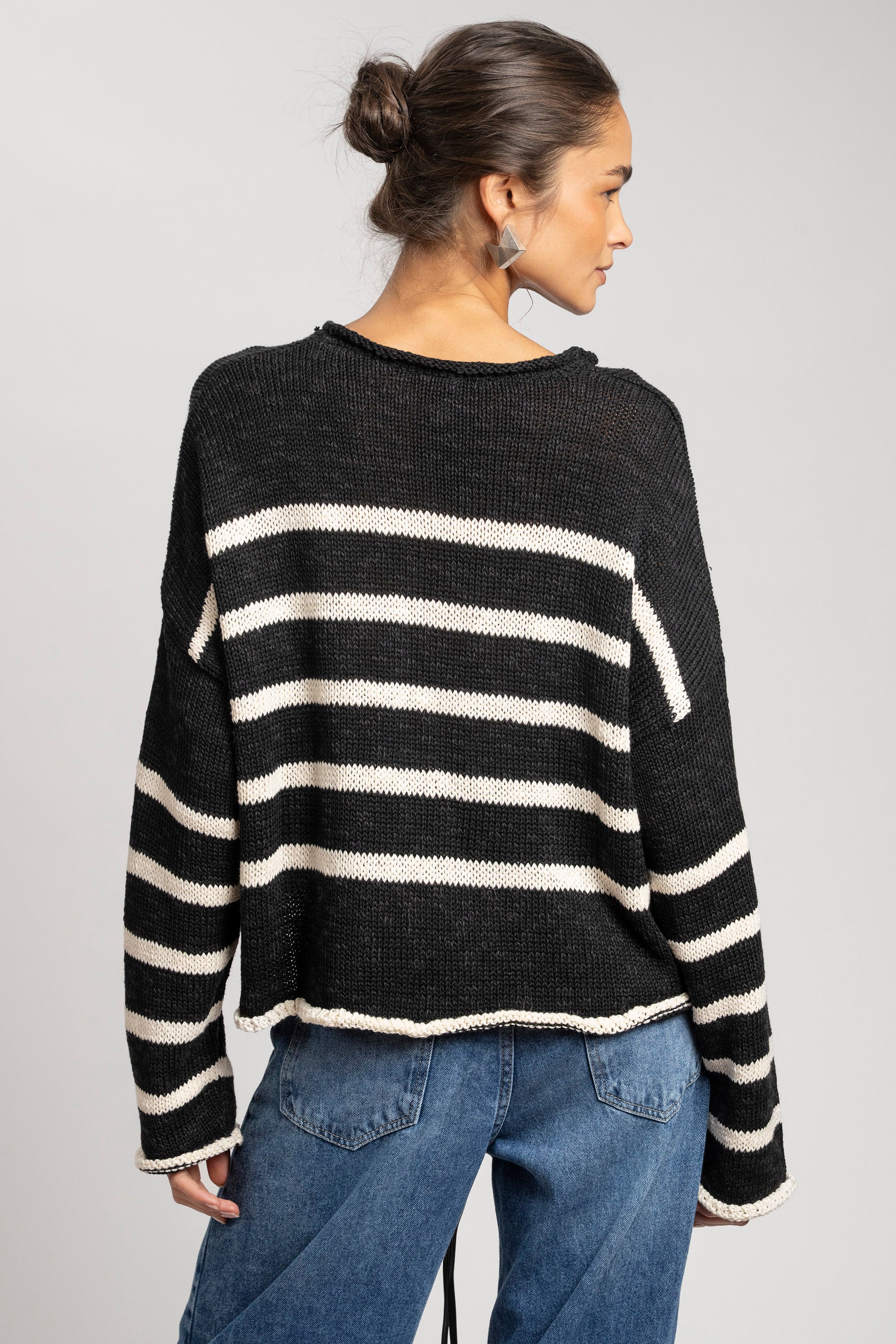 CHALECO BREDA negro/crudo