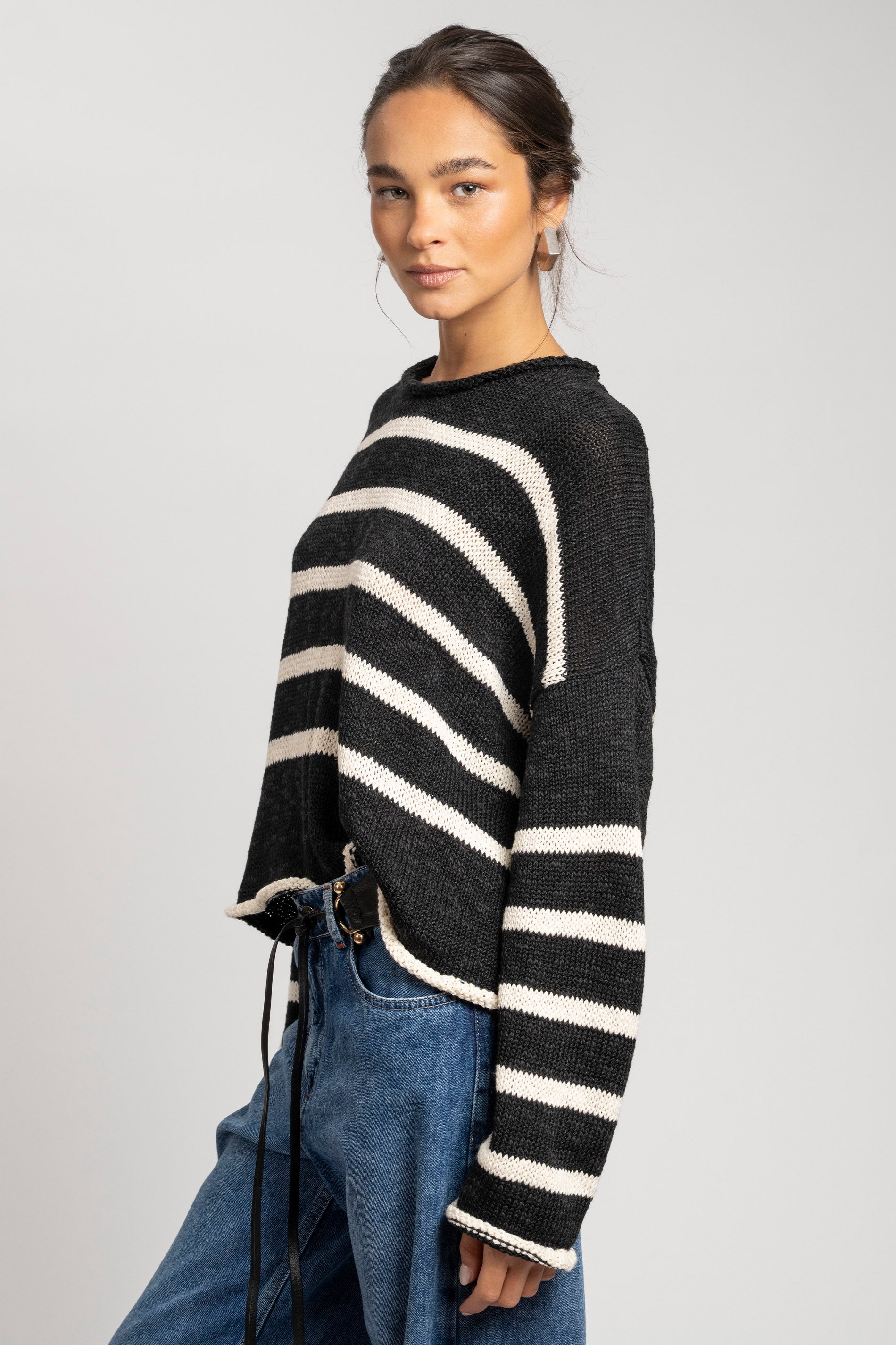 CHALECO BREDA negro/crudo