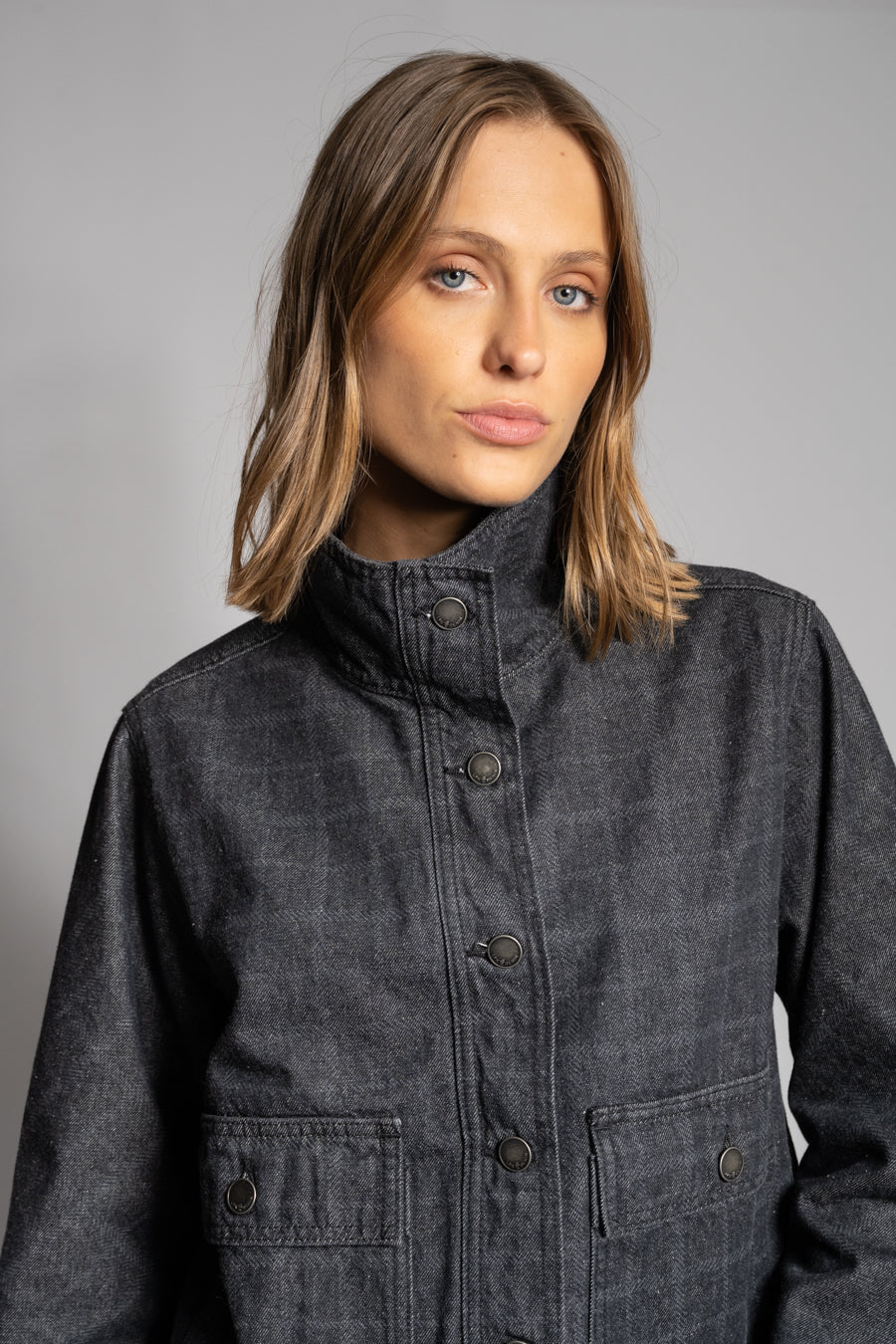 CHAQUETA TESSA CHECKS marengo