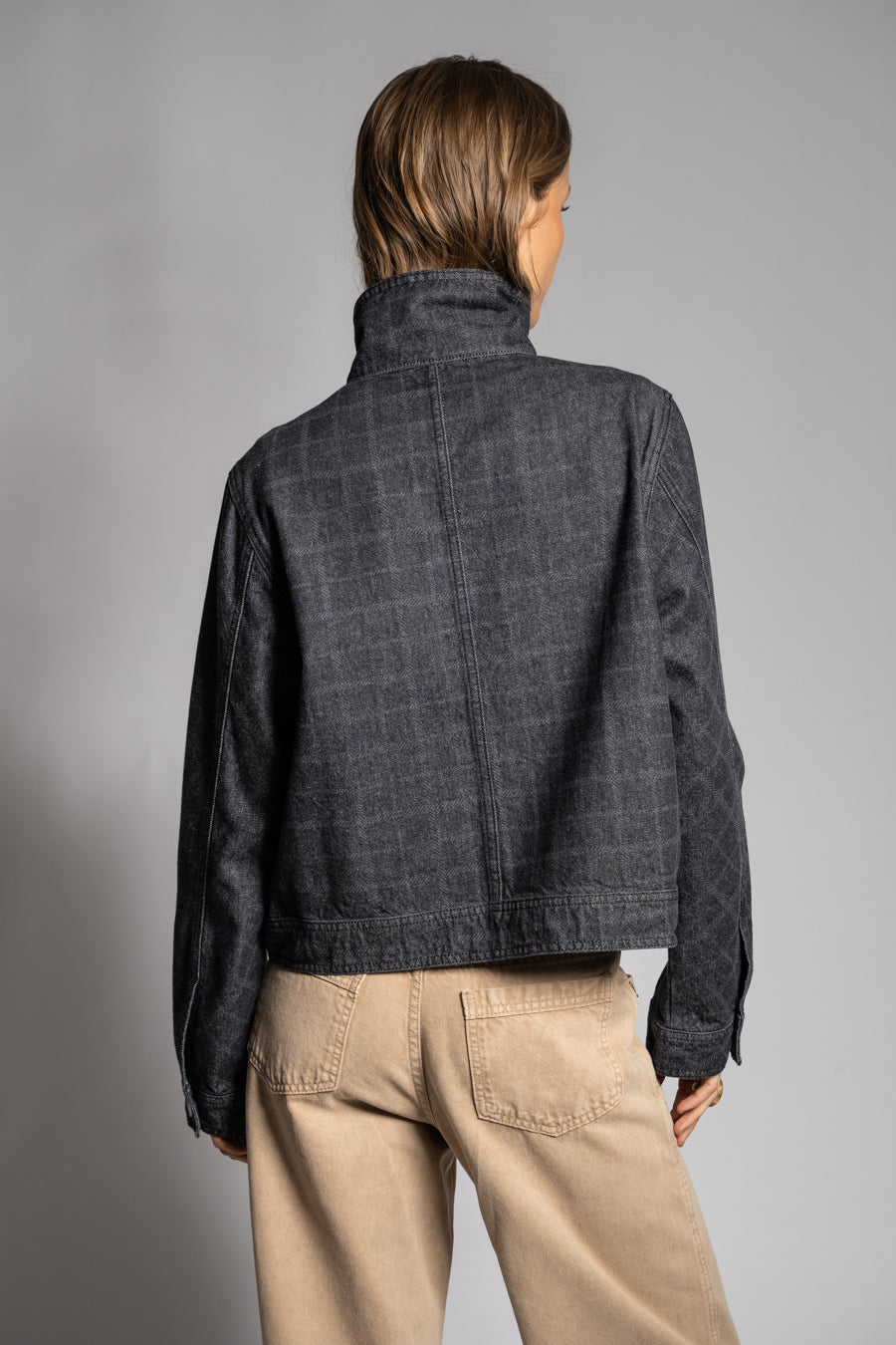 CHAQUETA TESSA CHECKS marengo