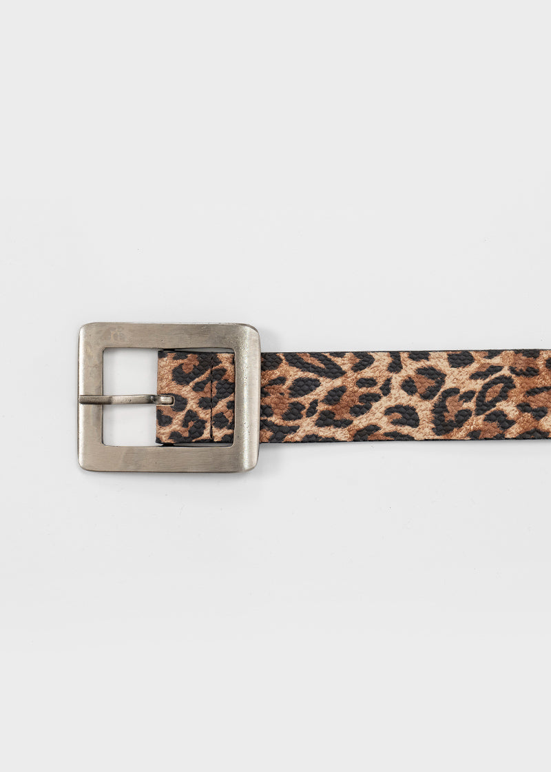CINTURÓN CUERO CUADRADA animal print