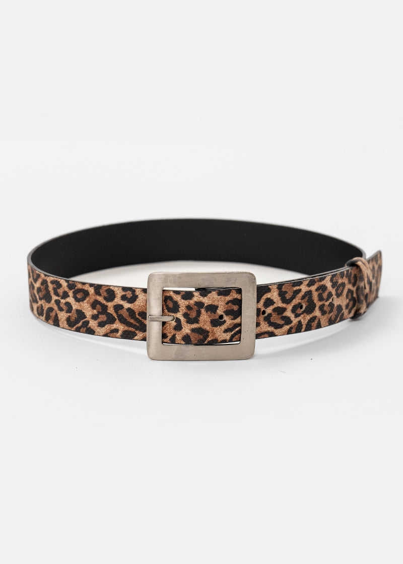 CINTURÓN CUERO CUADRADA animal print