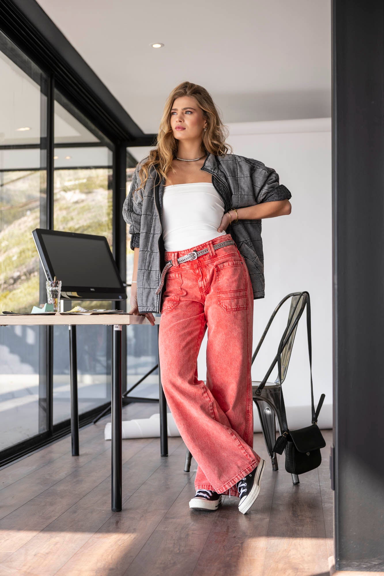 JEANS TALI Wide Leg rojo