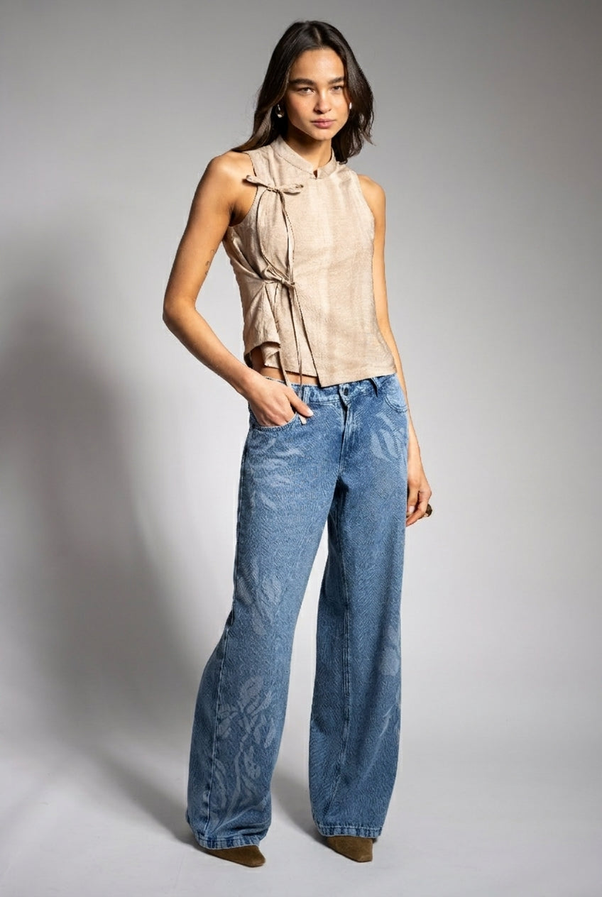 JEANS JOSEFA Tiro Bajo flores gl