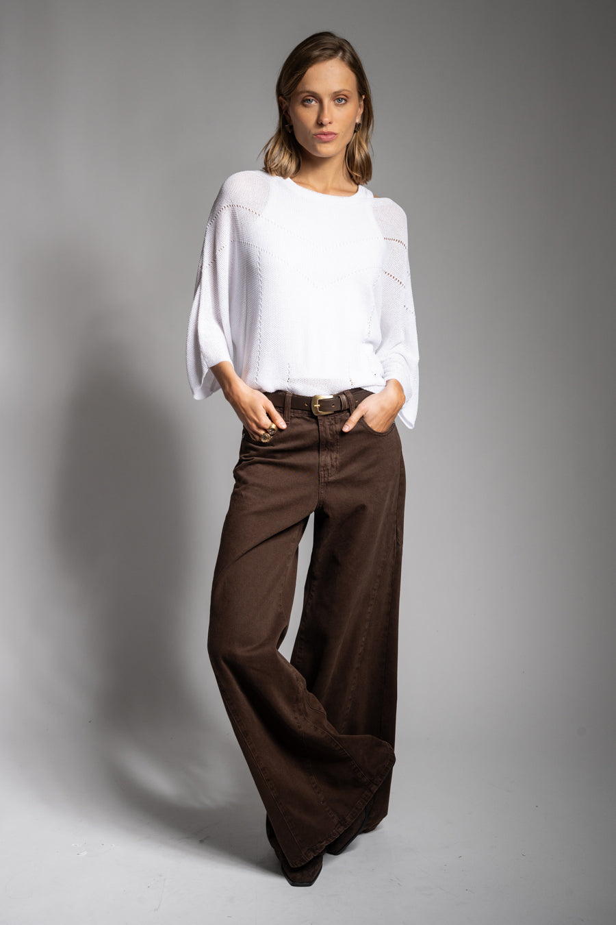 JEANS PALAZZO TIRO ALTO BERNARDA chocolate