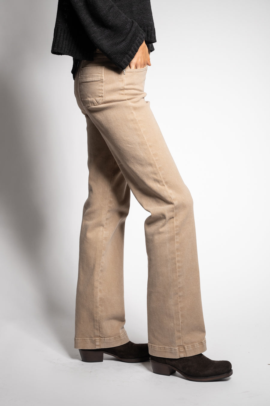JEANS RECTO TIRO ALTO FRANCA beige