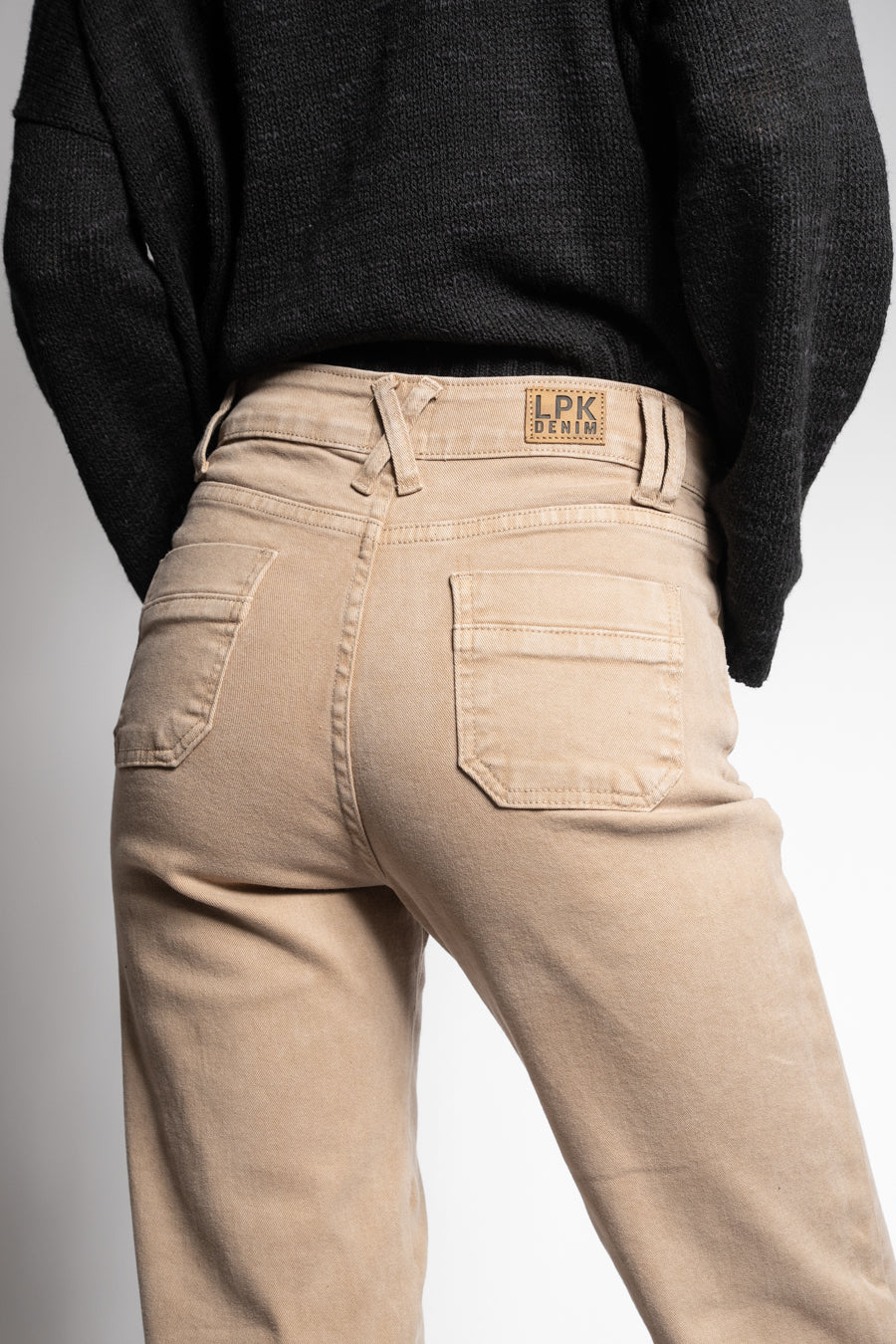 JEANS RECTO TIRO ALTO FRANCA beige