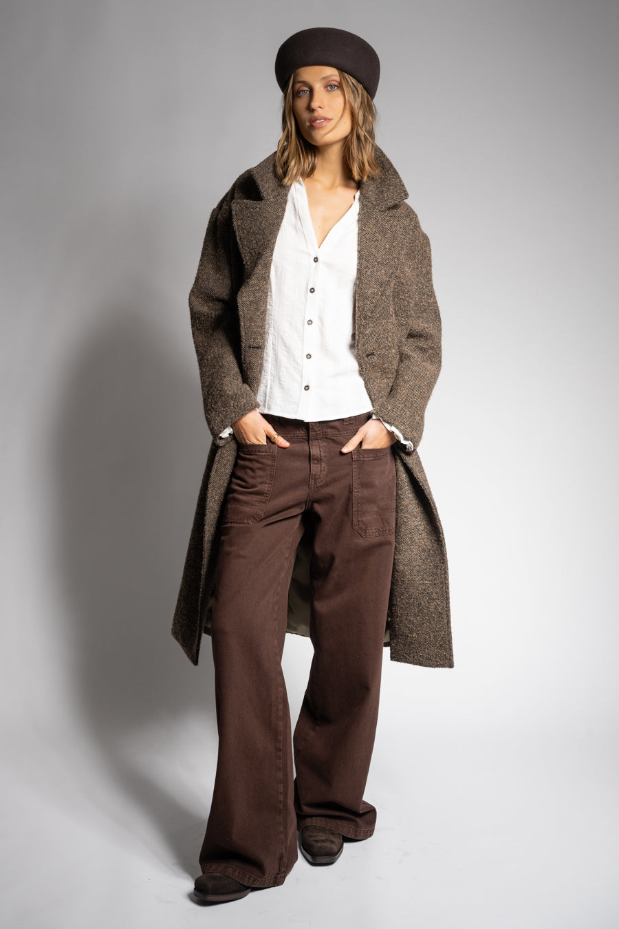 JEANS WIDE LEG TIRO ALTO TALI chocolate