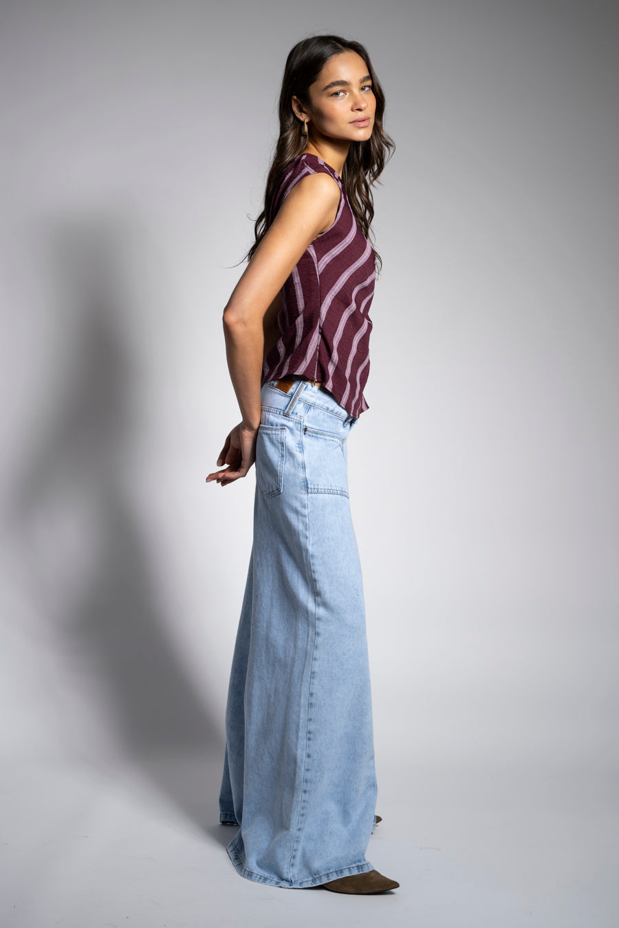 JEANS PALAZZO TIRO MEDIO ARIANNA I celeste
