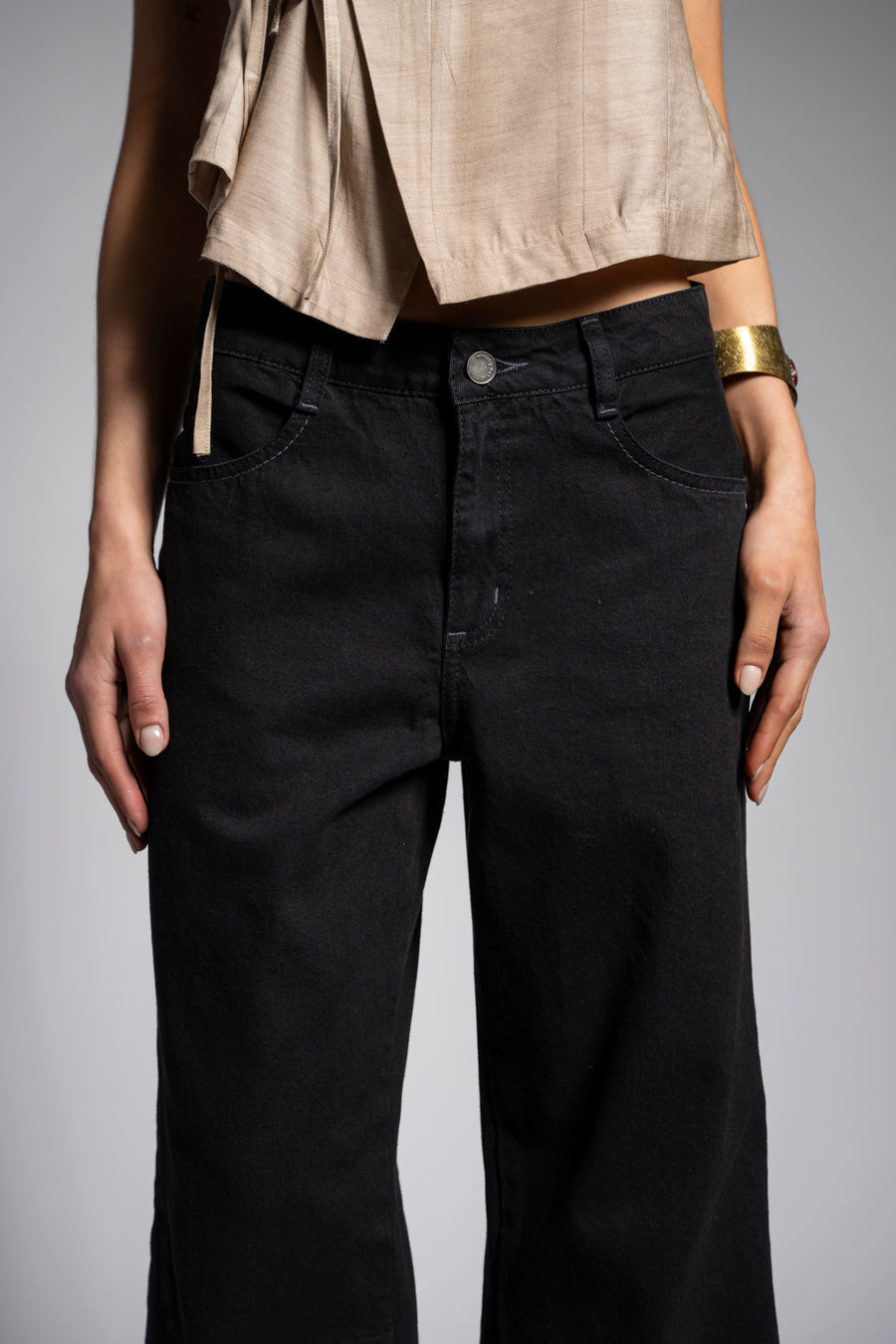 JEANS MUJER PALAZZO TIRO ALTO BERNARDA negro