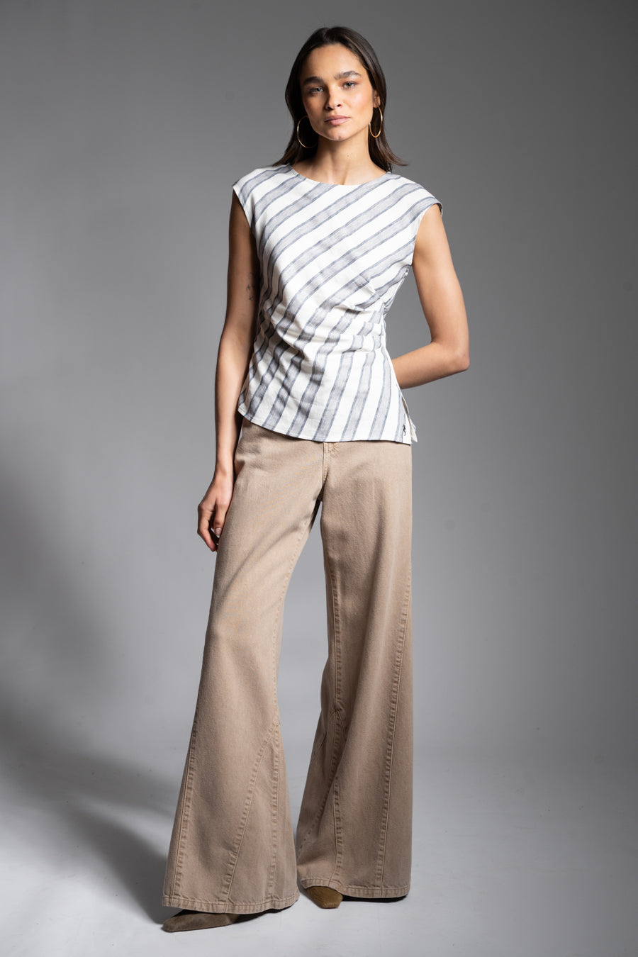 JEANS MUJER PALAZZO TIRO ALTO BERNARDA beige