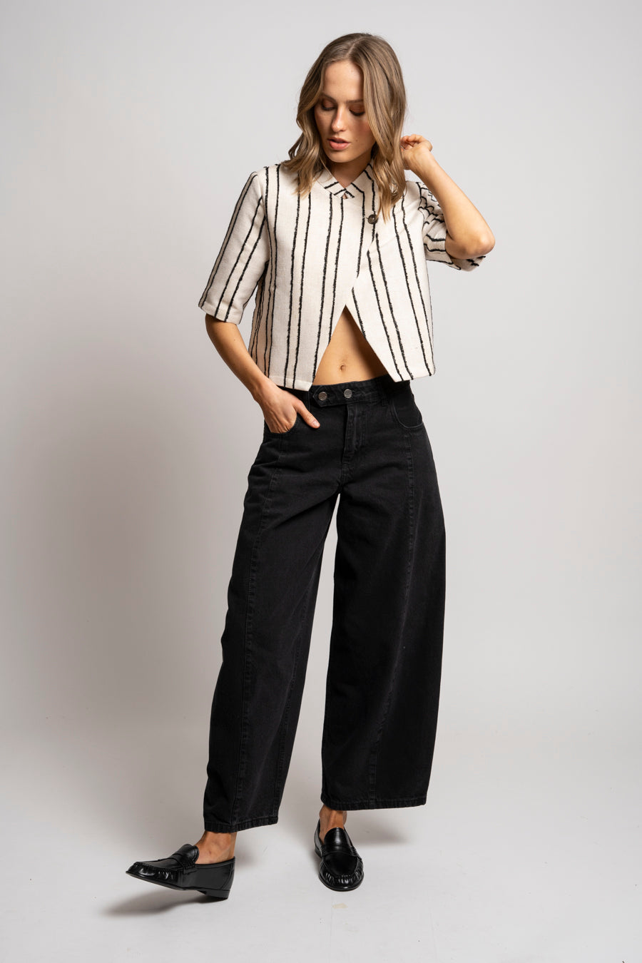 JEANS MUJER  BARREL TIRO MEDIO ISIDORA negro