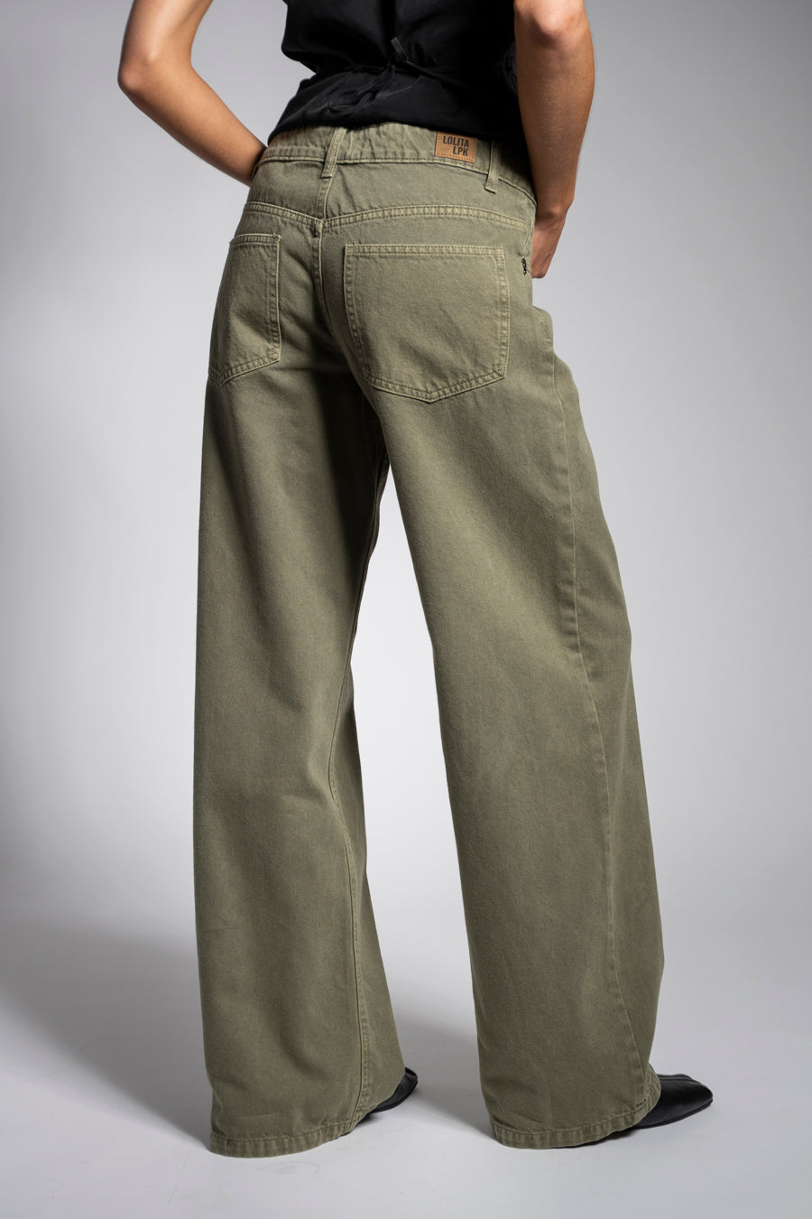 JEANS WIDE LEG JOSEFA TIRO BAJO verde