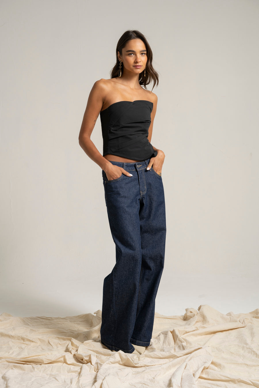 JEANS MUJER WIDE LEG TIRO BAJO JOSEFA azul r