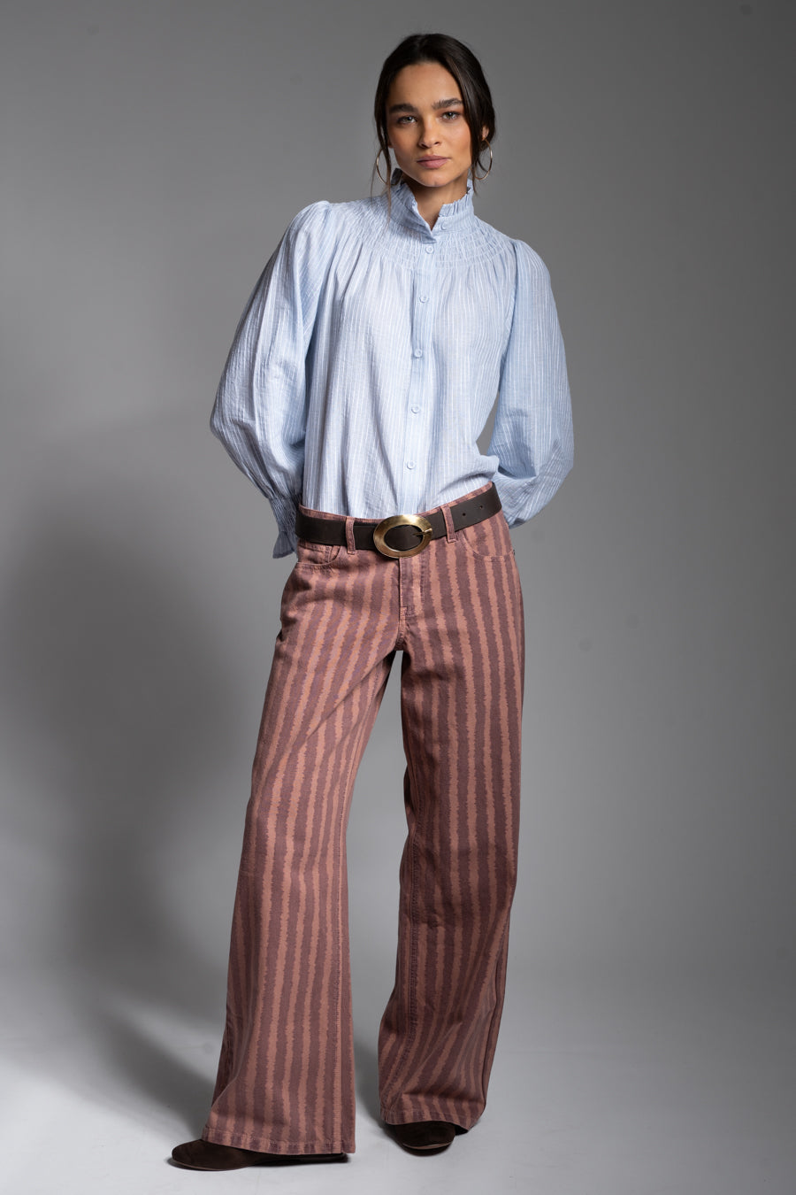 JEANS JOSEFA WID LEG TIRO BAJO burdeo