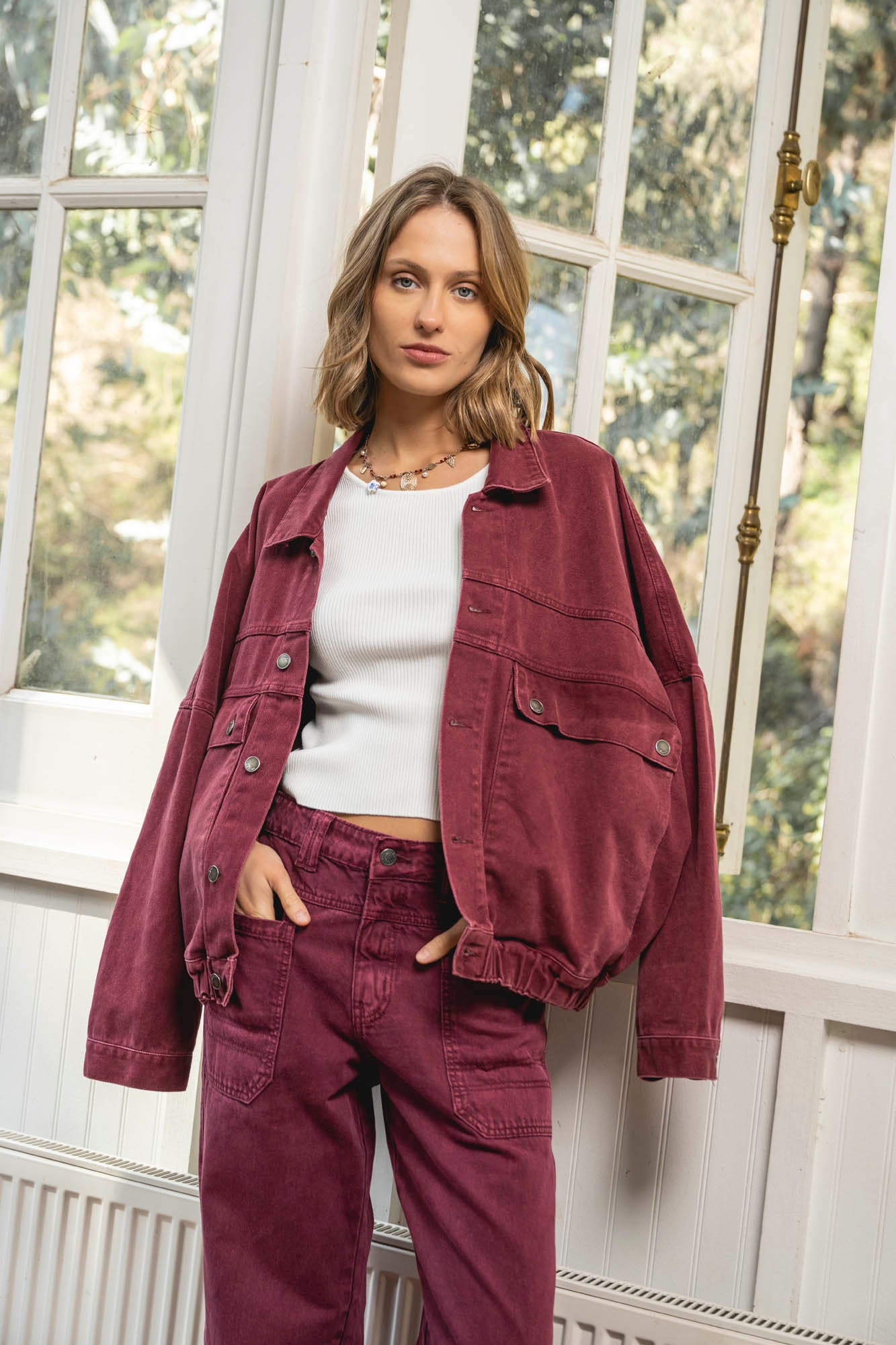 JEANS TALI Wide Leg burdeo