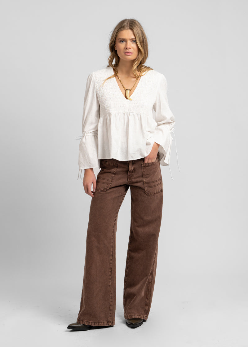 JEANS TALI Wide Leg café