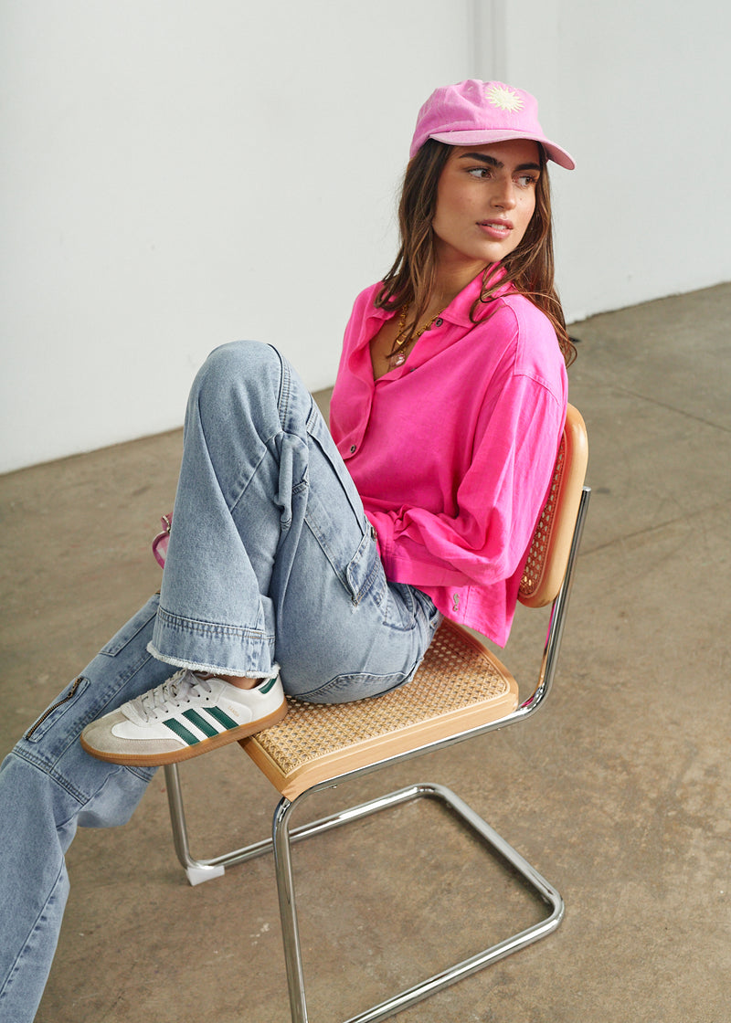BLUSA MARÍA Lino rosado
