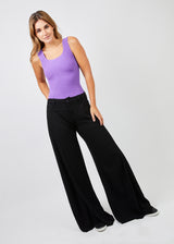 PANTALÓN ANNA TA Lino Tiro Alto negro