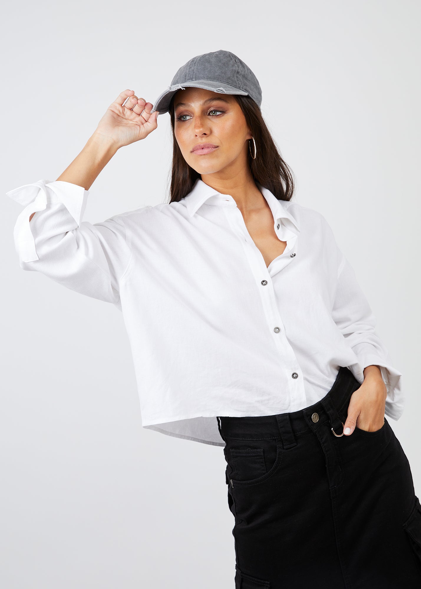 BLUSA MARÍA Lino blanco