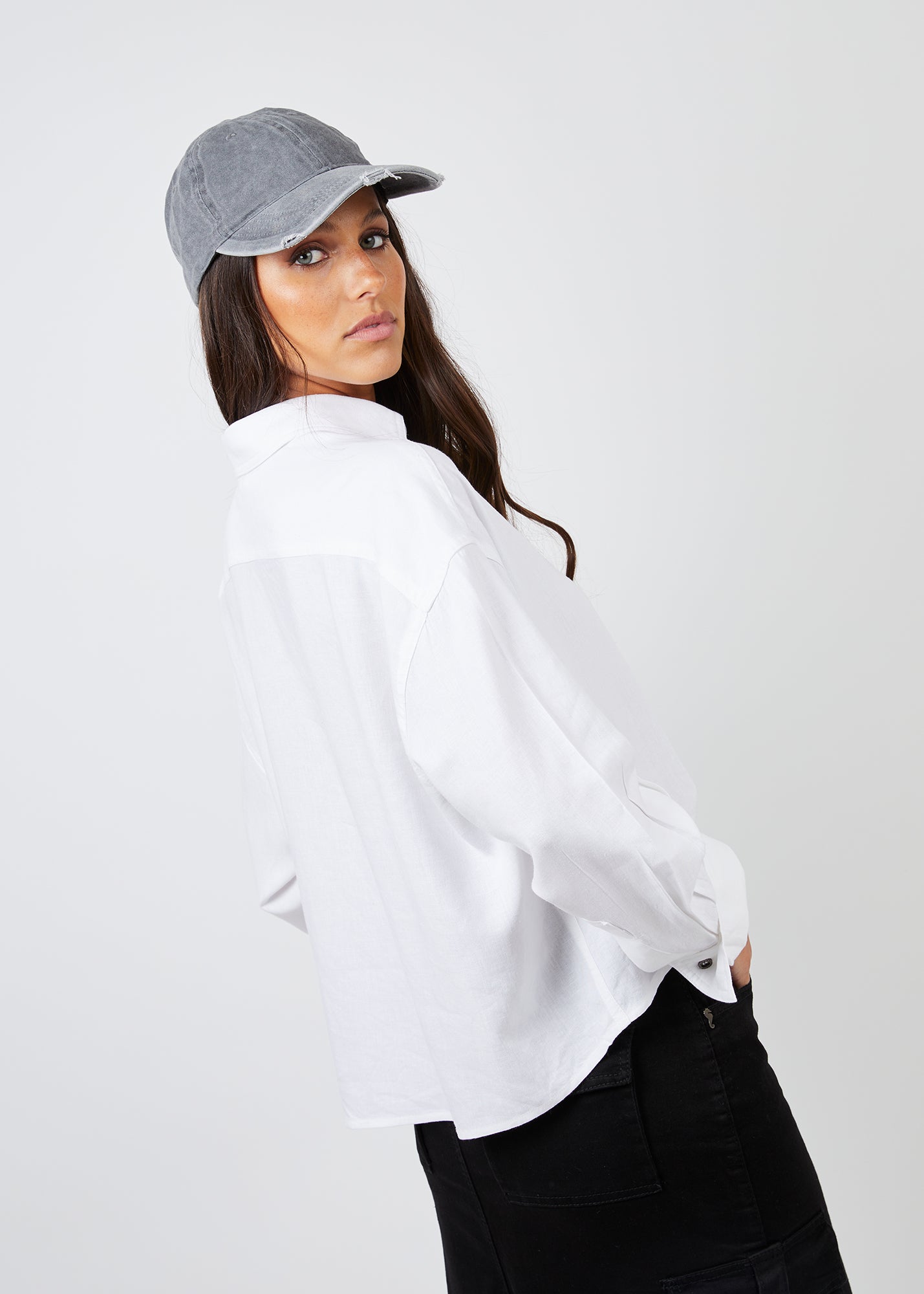 BLUSA MARÍA Lino blanco