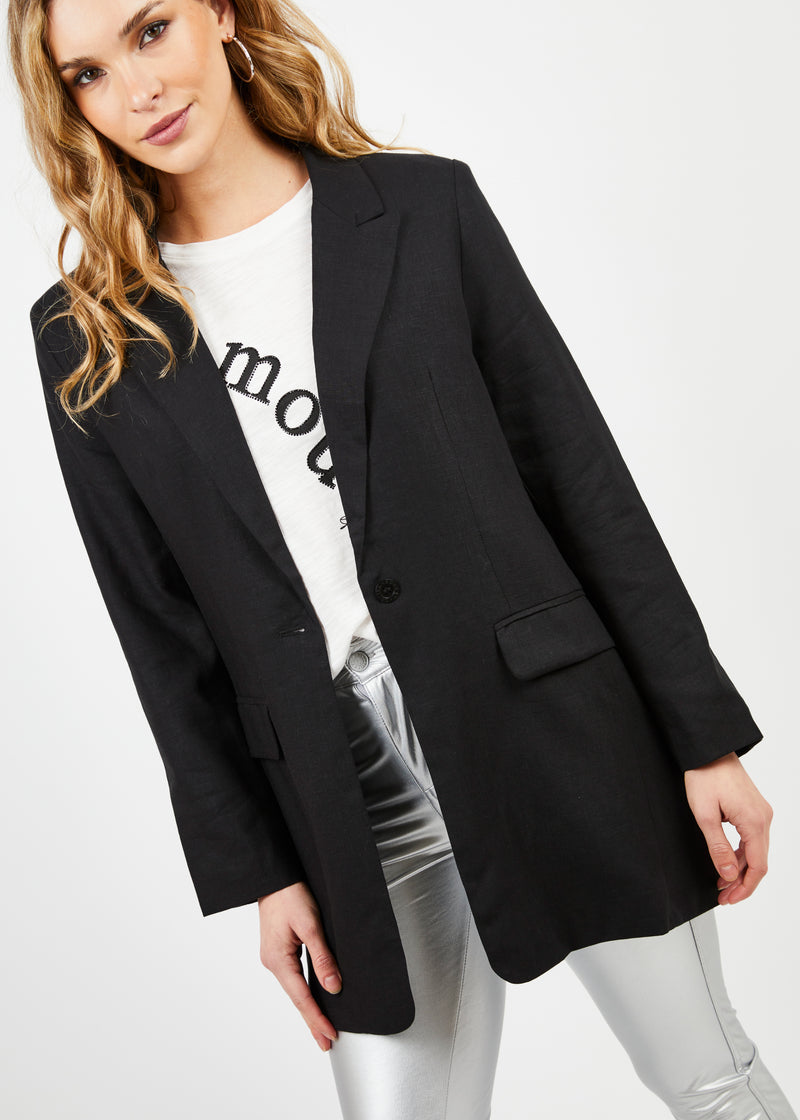 BLAZER AGUSTINA Lino  negro