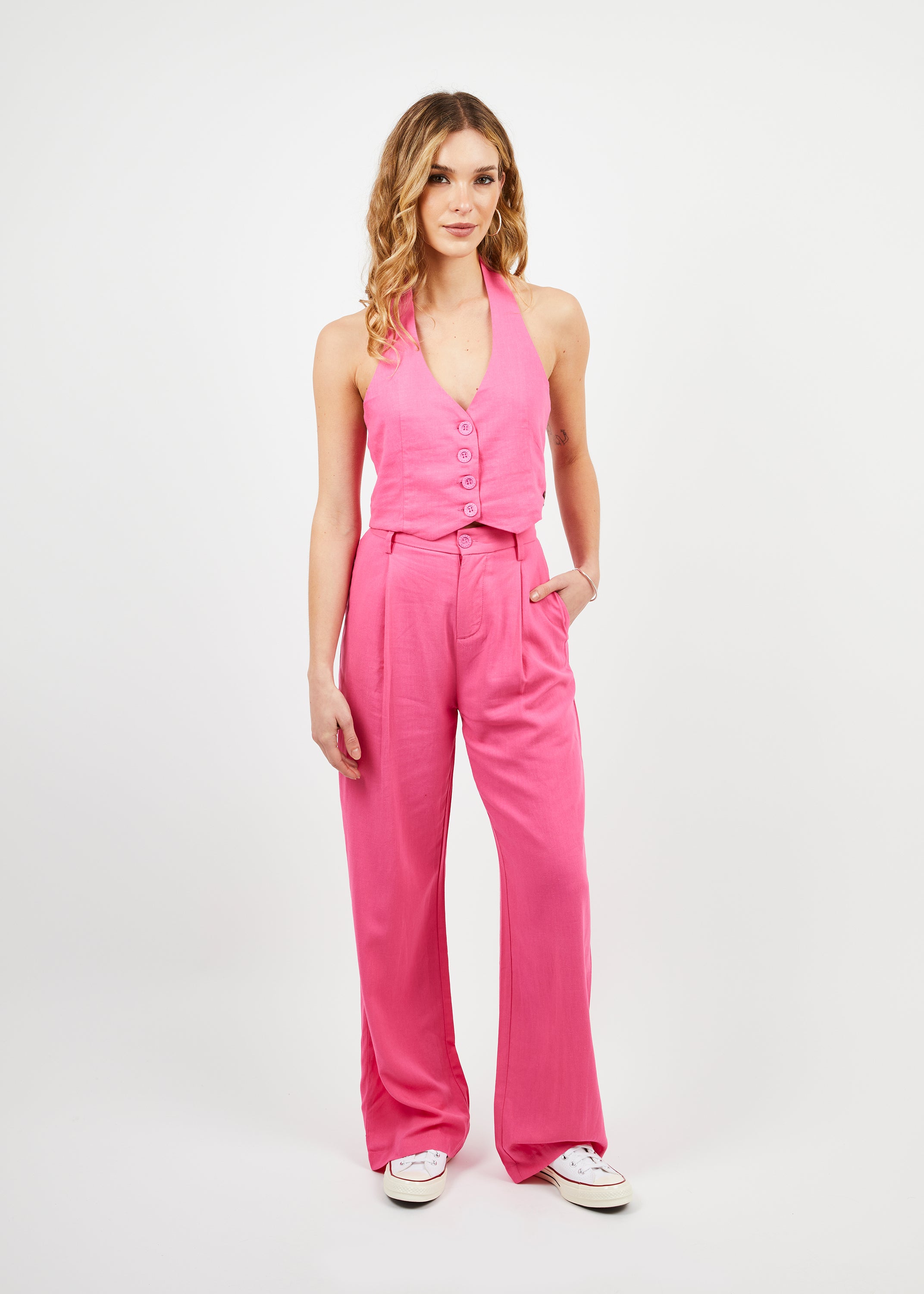 PANTALÓN VALERIA Lino rosado