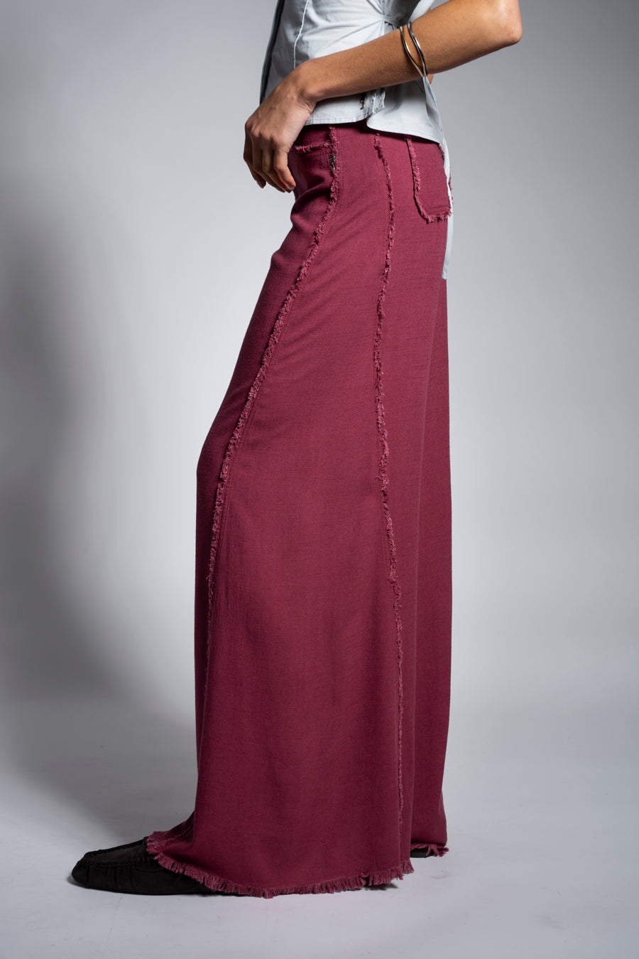 PANTALÓN ANNA FLECOS burdeo