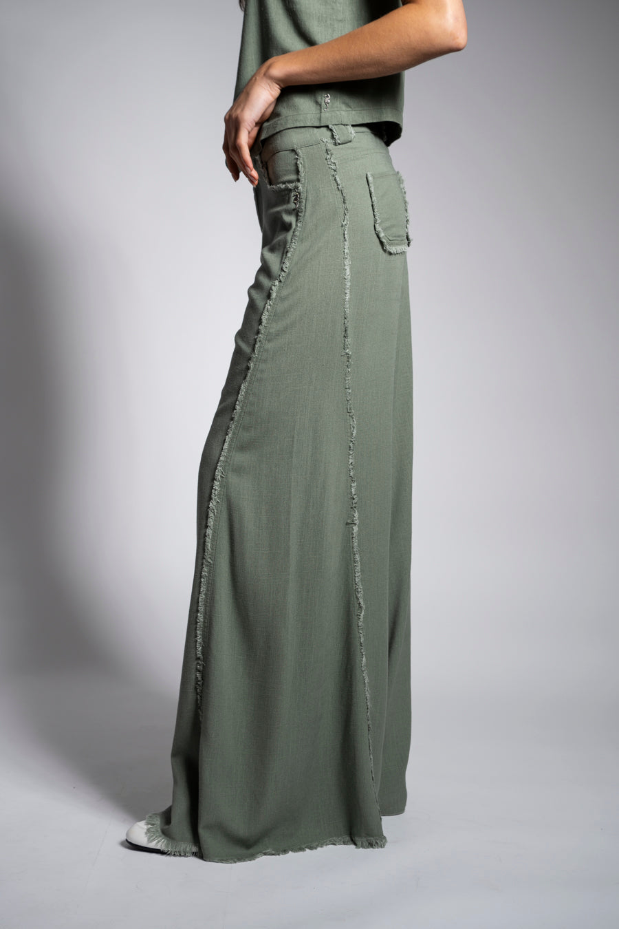 PANTALÓN ANNA FLECOS verde