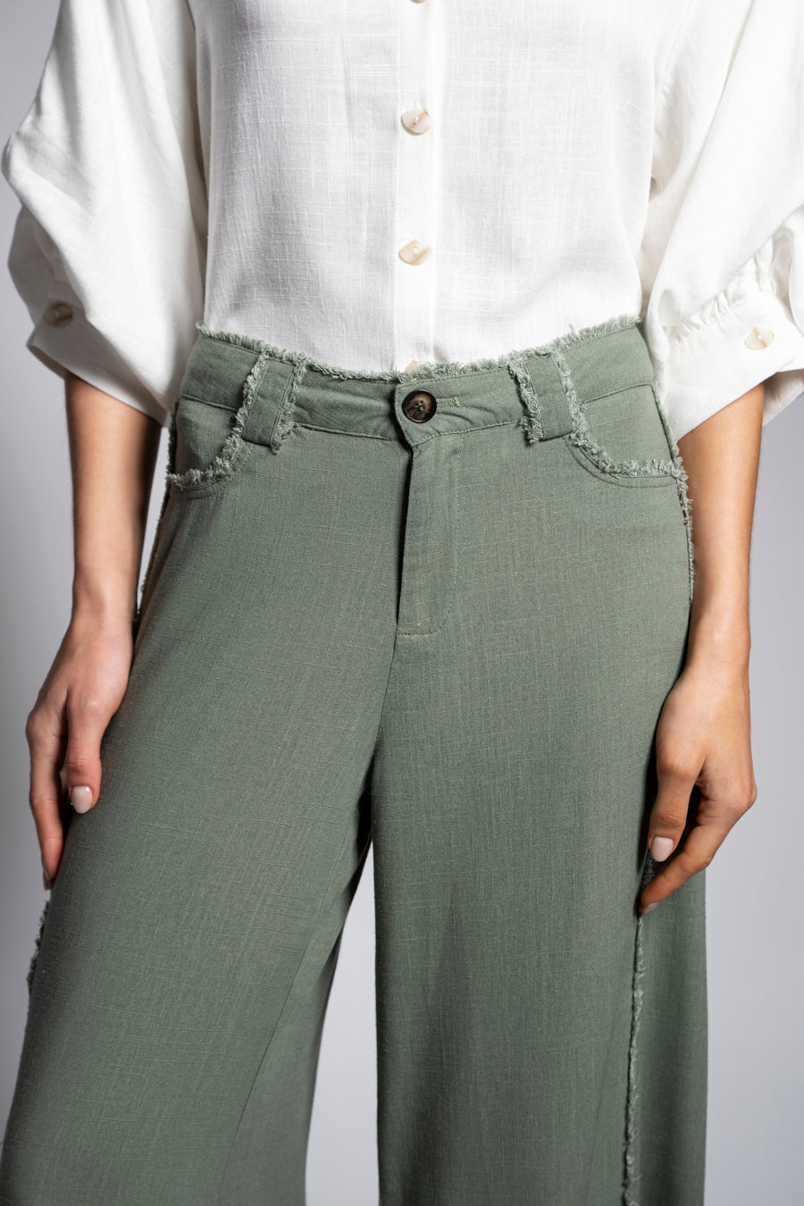 PANTALÓN ANNA FLECOS verde