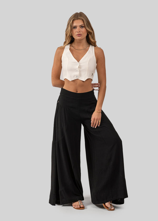 PANTALÓN FLO L Lino negro
