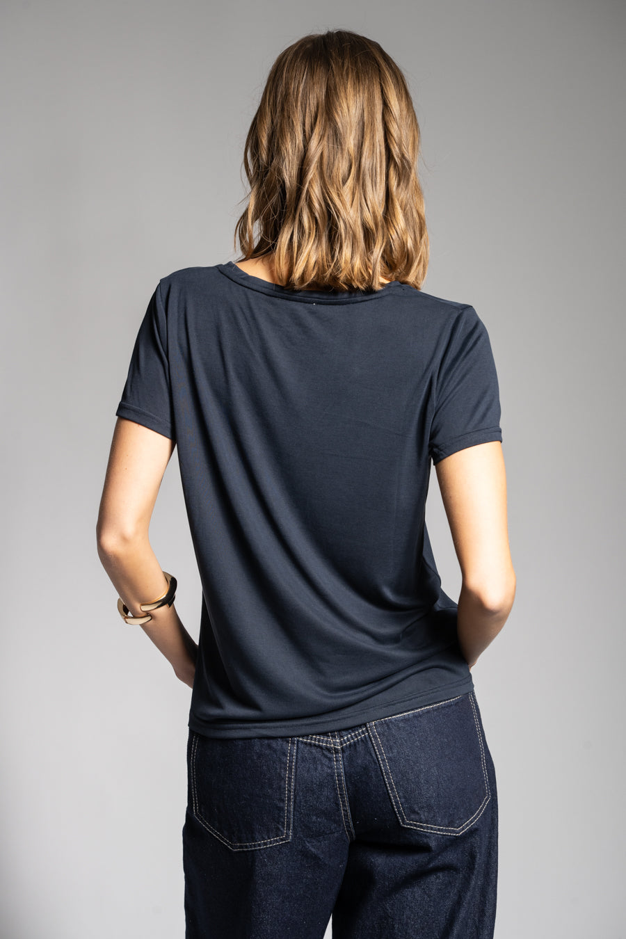 POLERA CLARA azul marino