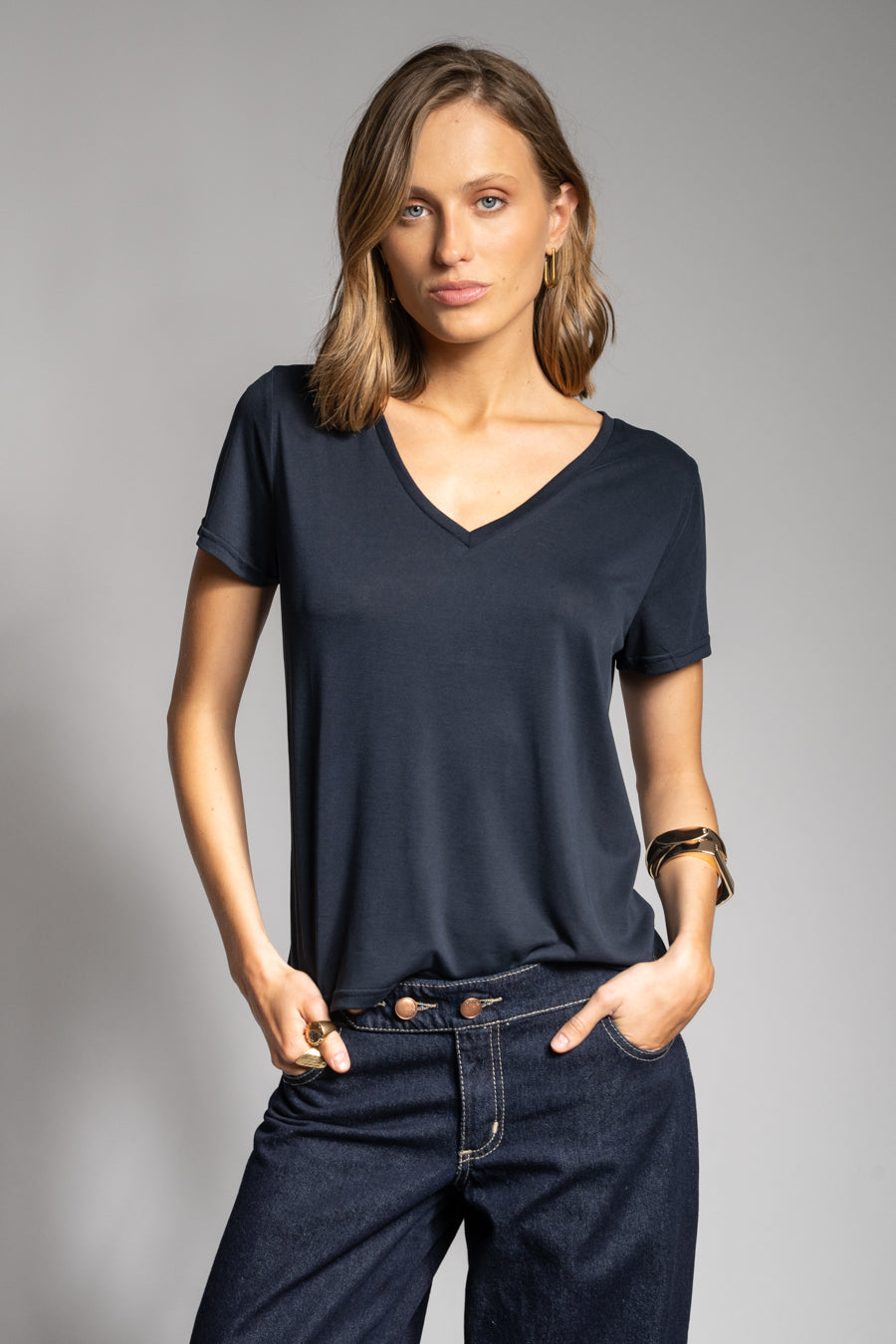 POLERA CLARA azul marino