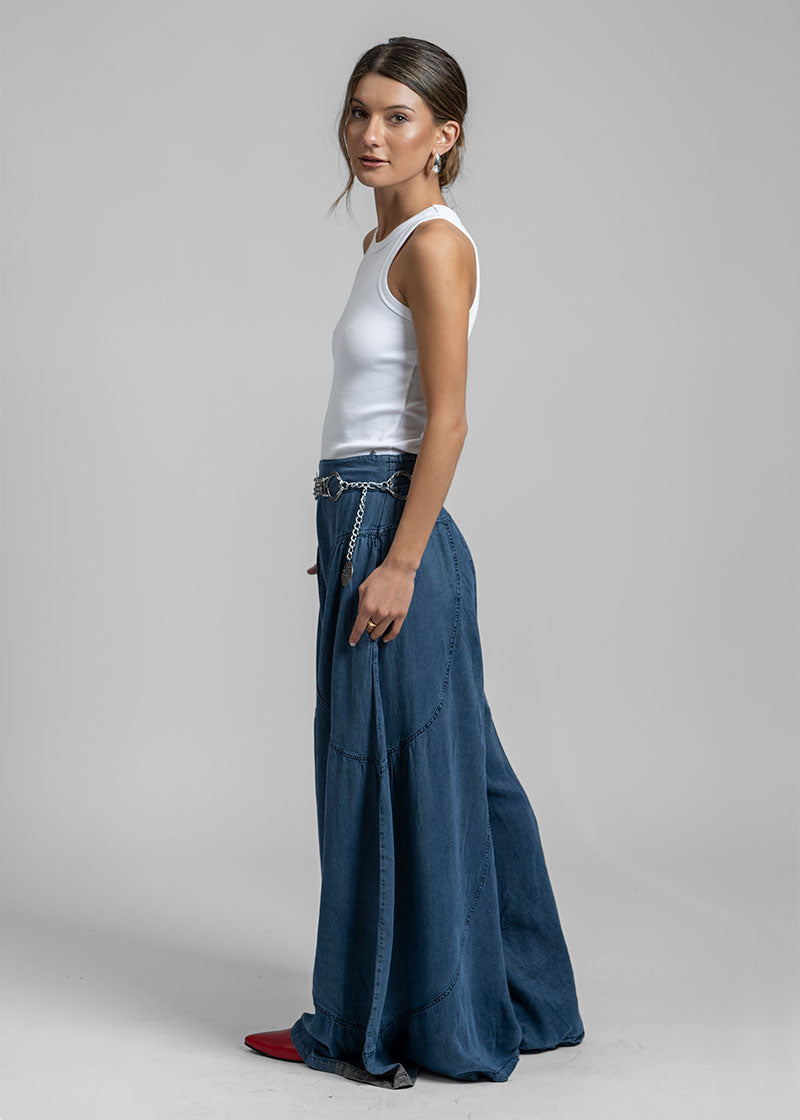 PANTALÓN FLO T Tencel azul denim