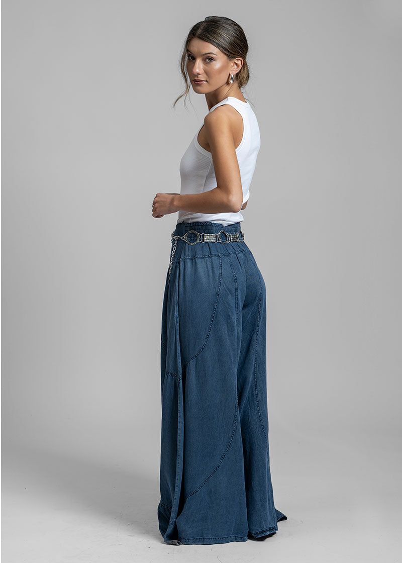 PANTALÓN FLO T Tencel azul denim