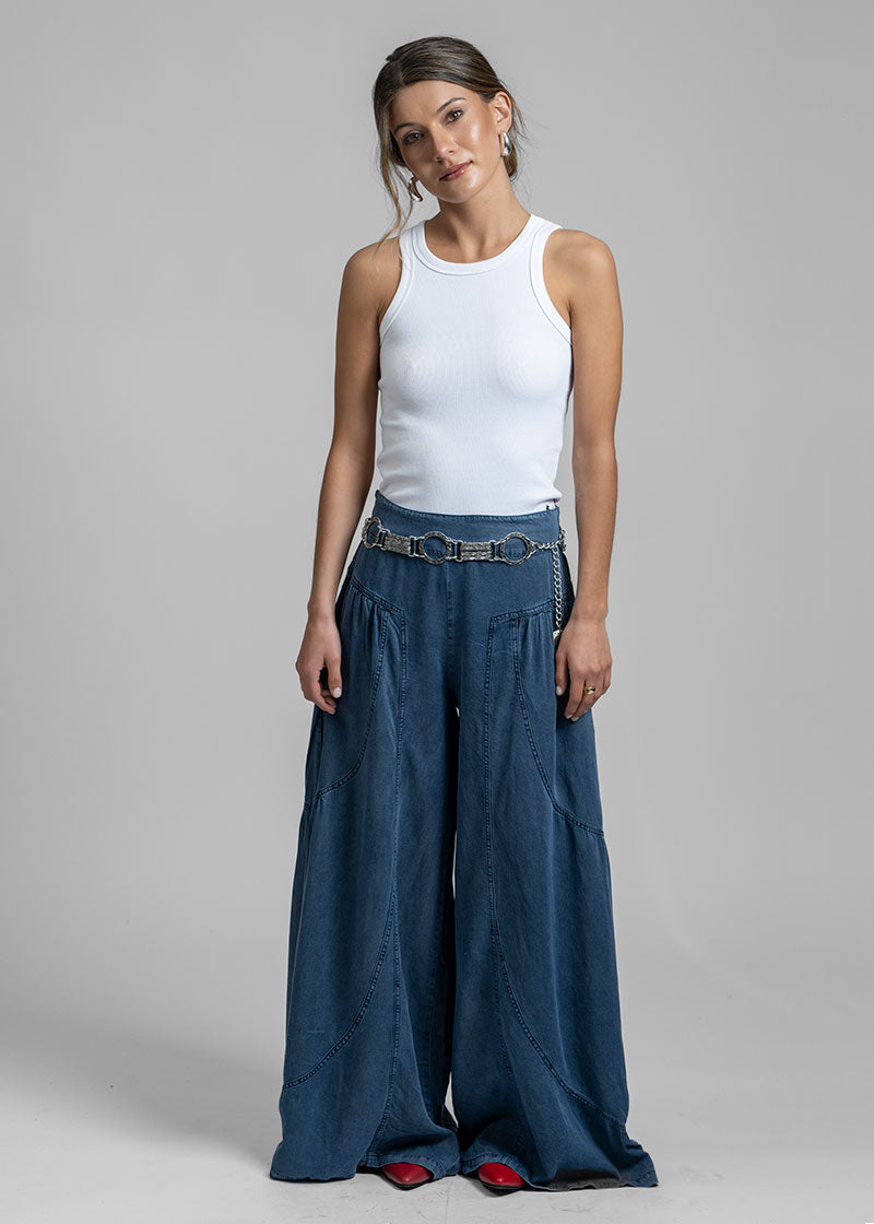 PANTALÓN FLO T Tencel azul denim