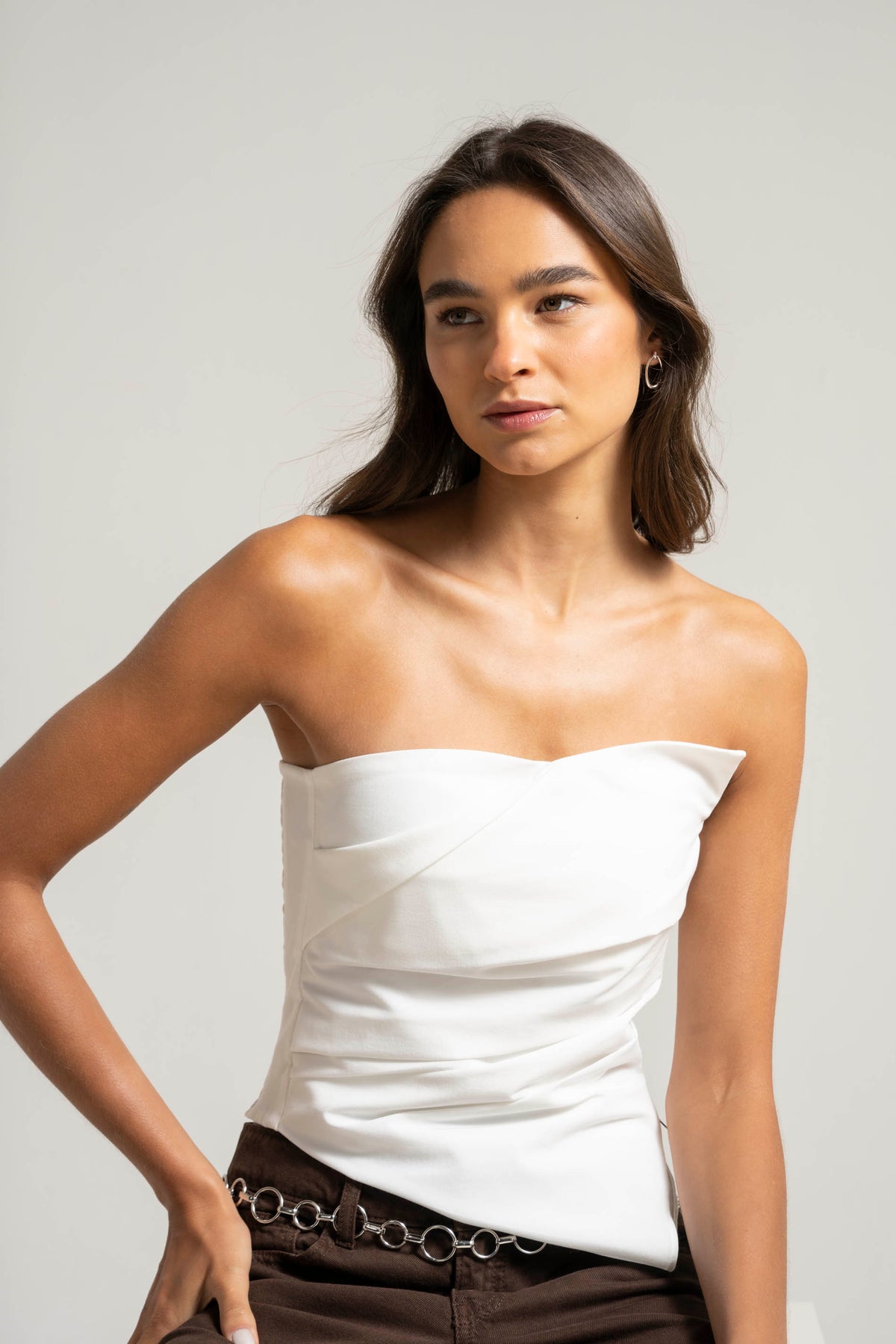 STRAPLESS DELFINA blanco