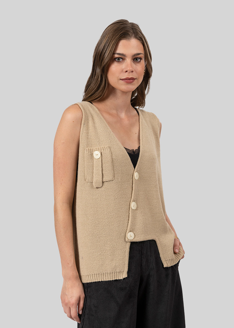 CHALECO LORENZA sin mangas - beige