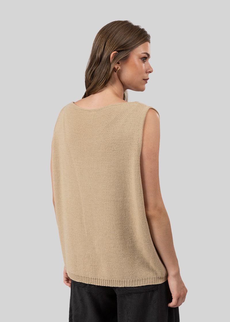 CHALECO LORENZA sin mangas - beige