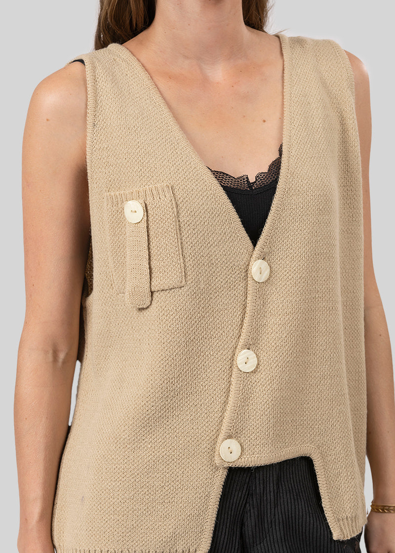 CHALECO LORENZA sin mangas - beige