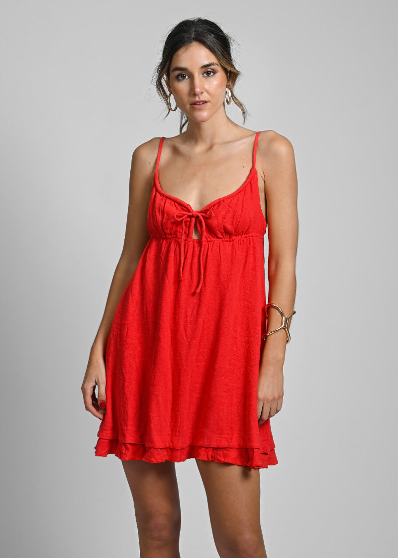 VESTIDO TARA Lino rojo