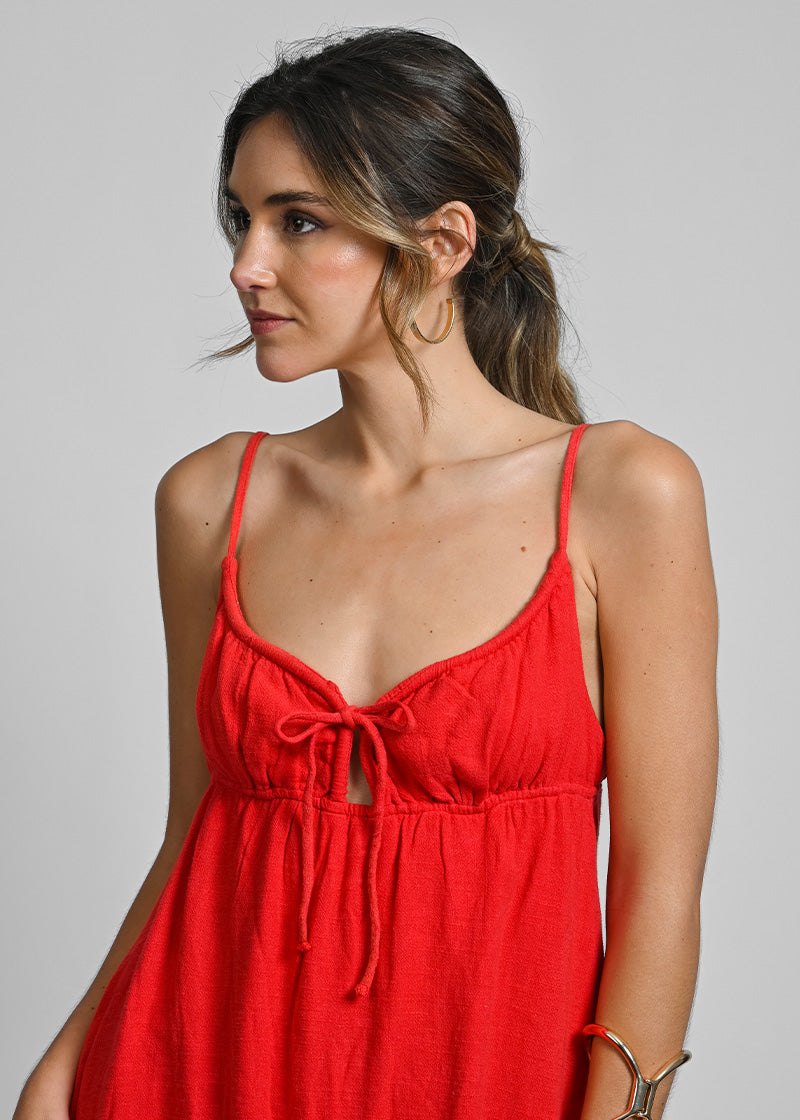 VESTIDO TARA Lino rojo