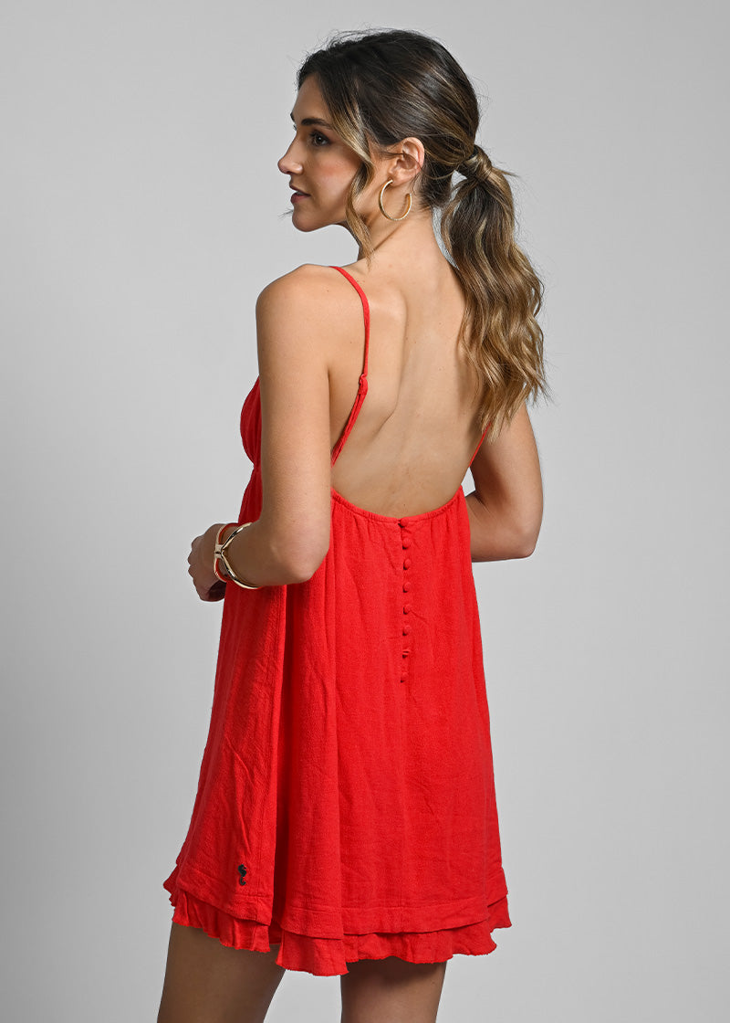 VESTIDO TARA Lino rojo