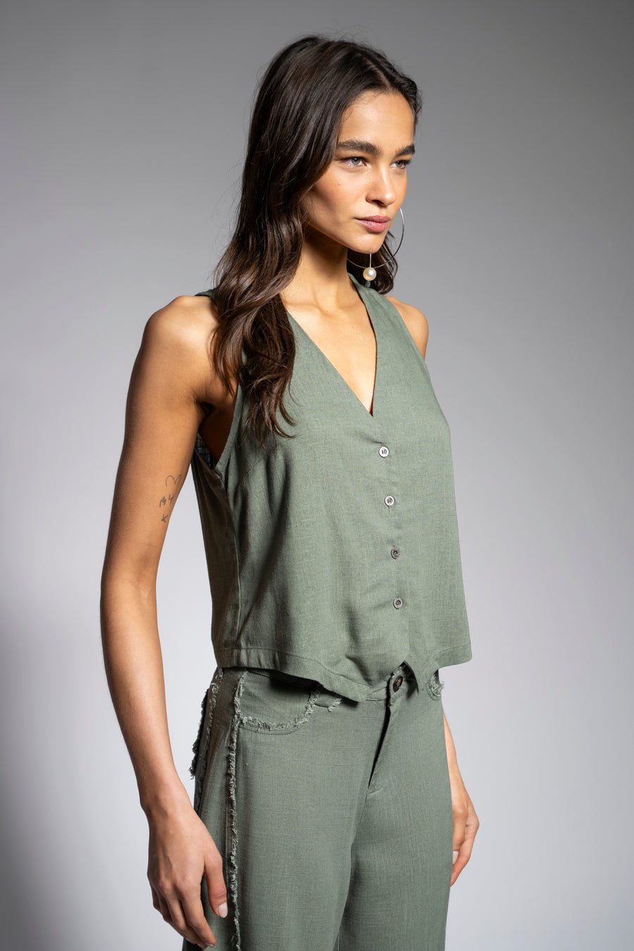 VEST PIPA Lino verde